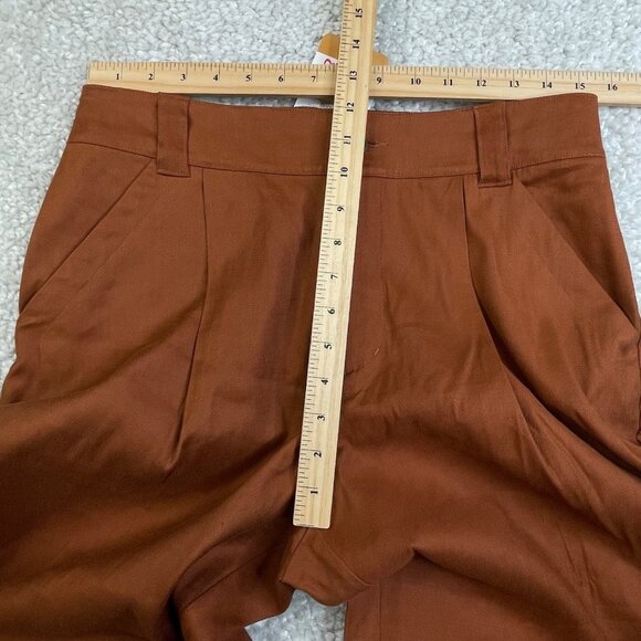 Cabi Cruise Crop Linen Wide Leg Pant Sienna Brown - Picture 9 of 11